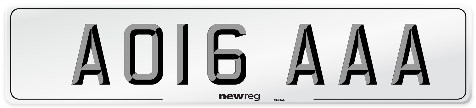 AO16 AAA Number Plate from New Reg